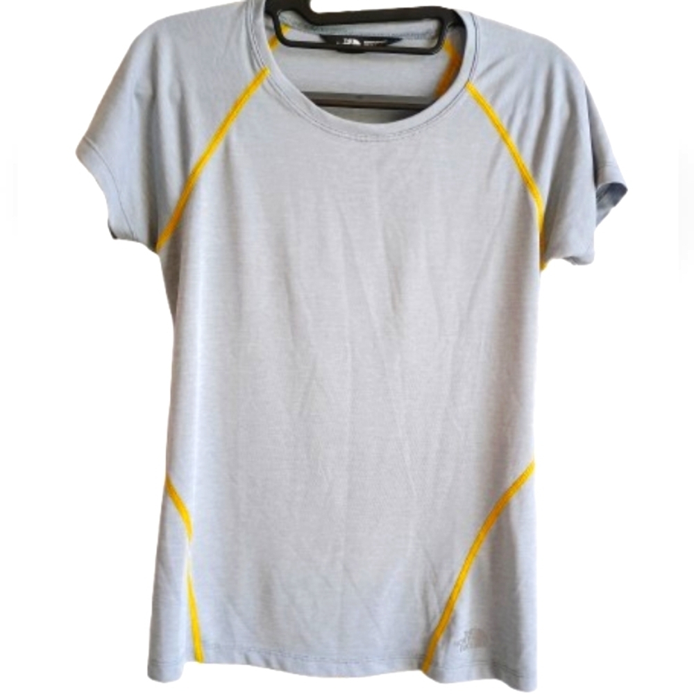 The North Face Athletic Top Gray With Yellow Accents SP Like New Activewear